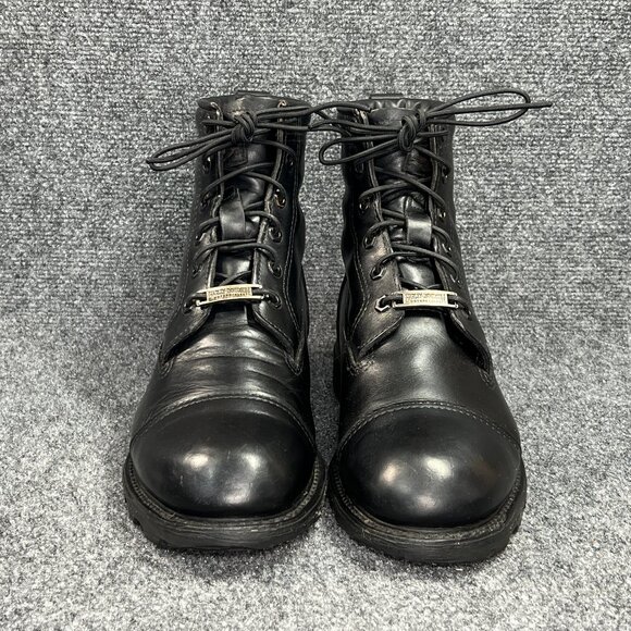 Harley Davidson Motorcycle Boots Mens Size 10 Black Leather Vintage Cap Toe Moto main image 13